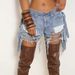 Women's Clothing Hot Girl Summer New Women's High Waist Ripped Washed Personality Hole Tassel Short Hot Pants_ecoleips.com