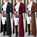 Long PU Leather Coat For Women | Oversized Lapel Button Jacket | Streetwear Fashion Outerwear (Black/Burgundy/Khaki, XS-XXL)_ecoleips.com