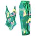 Women's Clothing European And American Style One Piece Bikini Printed Sun Protection Mesh Skirt Beach Cover Up Hot Spring Resort Swimsuit_ecoleips.com