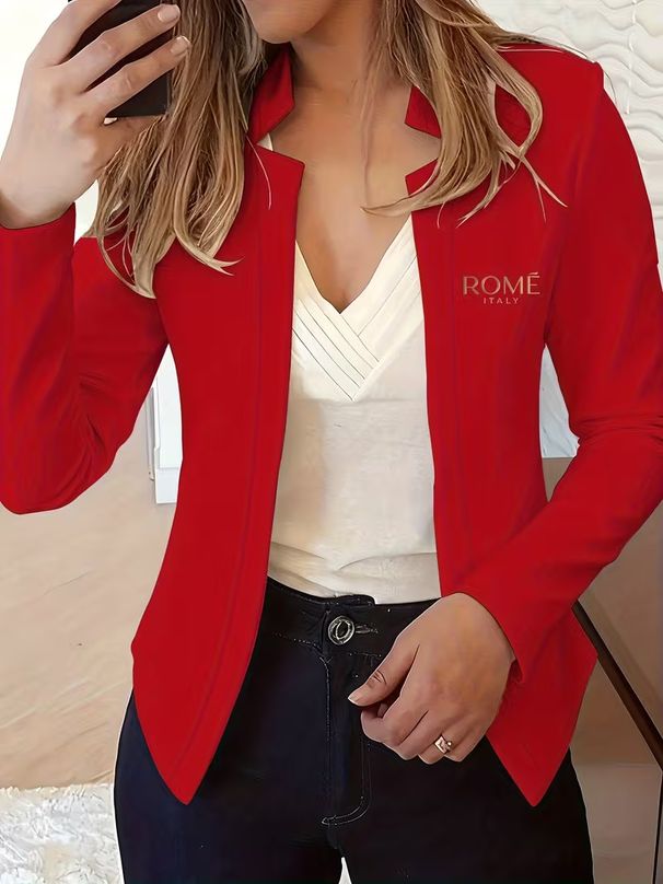 Slim Fit Long Sleeved Cardigan Women's Trendy Blazer Jacket European American Style Spring Autumn Casual Print Outerwear_ecoleips.com