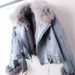 Women's Clothing Autumn And Winter New Fox Fur Collar Rabbit Fur Lining Fashionable Small Denim Jacket Women's Short Top Jacket_ecoleips.com