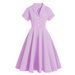 Women's Hepburn Style Dress Short Sleeved Vintage Retro Performance Dress Large Skirt Style Hot Selling_ecoleips.com