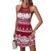 2026 European And American Women's Summer New Trendy Mesh Strap Printed Versatile Sleevel Midi_ecoleips.com
