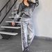 Women's Clothing New Leopard Print Contrast Trousers Long Sleeved Home Clothes Suit_ecoleips.com