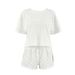 European And American Summer New Jacquard Breathable Comfortable Short Sleeve Shorts Pajama Set Cross-Border_ecoleips.com