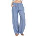 Women's Casual Drawstring Pants American Minimalist Style Solid Color Loose Trendy Straight Leg Elastic Waist Versatile Slimming Long Trousers_ecoleips.com