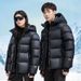 Black Gold Label Short Winter Coat for Women Glossy Thick Warm Outdoor Puffer Jacket Couple Style Warmth Guaranteed_ecoleips.com