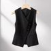Petite Women's Short Vest Slim Fit Waist Cinching Flattering Outerwear for Spring Autumn 2026_ecoleips.com