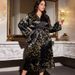 European And American Style Spring Summer Cross-Border Printed Bathrobe For Women Sexy Imitation Silk Nightgown Fashion_ecoleips.com