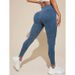 K Matte High Waisted, Waist Cinching, Hip Lifting, Slimming, Tight Fitting, High Elasticity Fitness, Running, Sports, Imitation Denim Yoga Pants_ecoleips.com