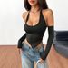 Voya Women's Personalized Street Style T-shirt For Spring And Summer 2026, Spicy Girl Slim Fit Backless Short Top_ecoleips.com