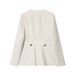Women's Tailored Belted Blazer & Flared Pants Set – Autumn Elegance (Chic Office Wear, Retro-Inspired Outfit)_ecoleips.com