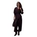 Women's Autumn Cross Neck Long Sleeve Top With Wide Leg Pants Tie Waist Pant Set Stylish Spring/Summer Fashion_ecoleips.com
