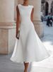Women's Clothing Women's Sleeveless Summer Dress Style Draped Neck Slim Waist Mid-Length Evening Gown For Formal & Casual For Women_ecoleips.com