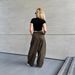 Cross-border European And 2025 Military Green American Retro Drapey Floor-length Curved Cut Unisex Loose Casual Wide-leg_ecoleips.com