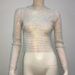 Women’s Clothing Mesh Rhinestone Fishnet Long Sleeved Tops Sexy Slim Hot Girl Outfit Rhinestone Tops_ecoleips.com