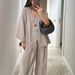 2026 New European American Independent Brand Fashionable Loose Women's V-neck Top And Wide-leg Pants Casual Set_ecoleips.com