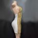 Women's Clothing Gold Mesh Backless Shiny Yellow Diamond Bar Performance Party Gathering Host Elegant Slim Short Skirt_ecoleips.com