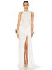 Blifanbo Turtleneck Off-shoulder Sleeveless Thigh Split High Waist Pleated Maxi Dress For Women Elegant Fashion Club Party Dress_ecoleips.com