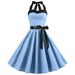 Foreign Trade Cross-Border Women's Summer New Retro Polka Dot Strap Large Swing Dress, Plus Size Dress_ecoleips.com