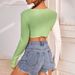 Voya New Women's Clothing Spot Splicing Color Blocking Slim Fit Short Sleeved T-shirt Fashionable Versatile Top_ecoleips.com