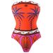 Women's Sexy Strapless Swimsuit Printed Tight Fit Two Piece For Hot Springs Vacation Swimwear_ecoleips.com