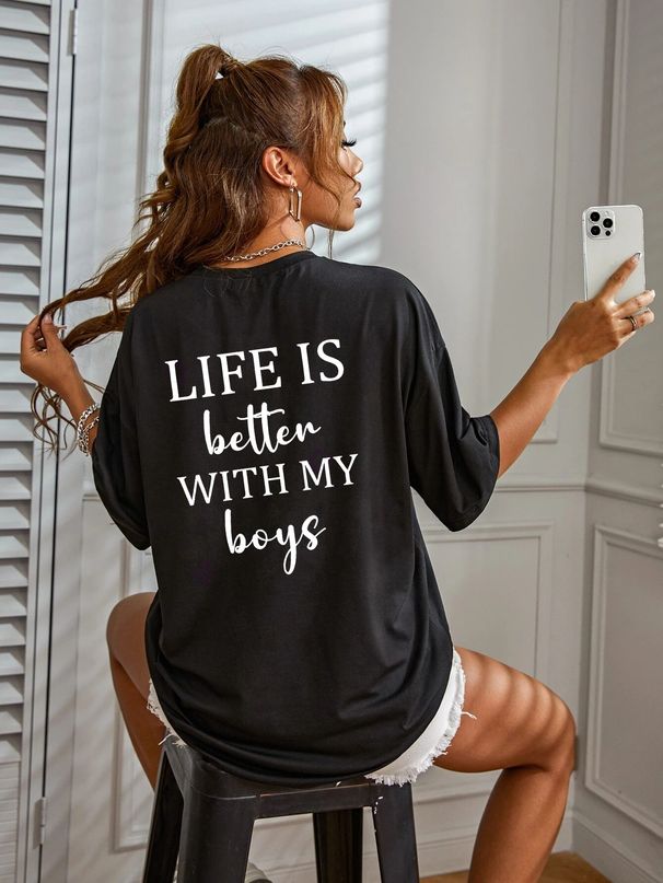 Women's Relaxed Fit Graphic Tee Cotton-Soft Breathable Everyday T-Shirt Street Style Comfort Lightweight Top_ecoleips.com