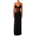 Women's Sexy Backless Halter Lace Panel Black Maxi Dress – Elegant French Style Gown_ecoleips.com