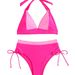 Women's Clothing "High-Waisted Color Block Bikini Set – Sexy Two-Piece Swimsuit For Women With American Style"_ecoleips.com
