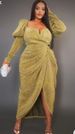 Women's V Neck Long Sleeve Evening Dress Sexy Elegant Bodycon Style Cross Border European American Design Autumn Collection_ecoleips.com