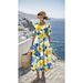 Women's Flowy Short Sleeve Midi Dress With All-Over 3d Print, Round Neck A-Line Casual Summer Dress For Vacation_ecoleips.com