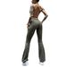 Women's High-Waisted Yoga Bodysuit – Sexy Backless Workout Jumpsuit With Built-In Bra – Tummy Control & Flared Leggings For Gym & Dance_ecoleips.com