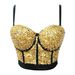 Women's Clothing Gold And Silver Starry Beaded Bra Stage Performance Clothes Sexy Tube Top Fishbone Suspenders Female_ecoleips.com