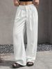 Spring Summer New High-Waisted Spliced Trousers Women's Casual Loose Straight Drape Design Fashionable Bottoms_ecoleips.com