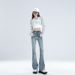 Slim-fit, Slimming, Slightly Flared Jeans Petite Women, Cropped Pants For Spring, High-waisted, Tight-fitting,_ecoleips.com