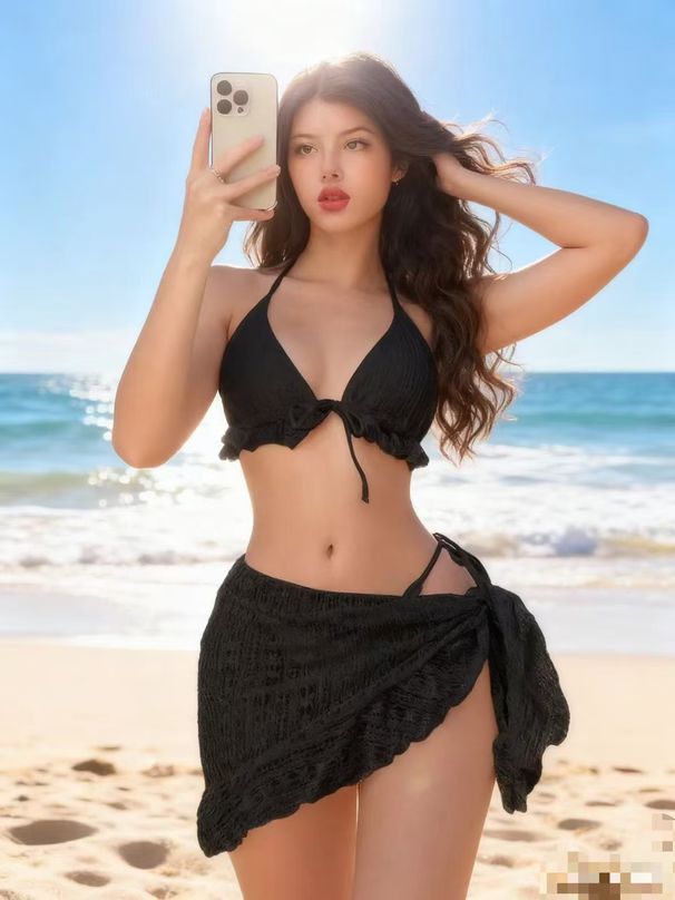 Women's Sexy Mesh Three Piece Bikini Tie-Up Swimsuit Style Design Best Selling Swimwear_ecoleips.com