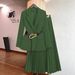 Slim-Fit Women's Suit Set With Sheer Mesh Skirt – Office To Evening Tailored Blazer & Flared Midi Skirt | Autumn Winter Business Chic Outfit_ecoleips.com