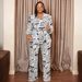 Women's Clothing Women's Style Fashion Suit With Tie Long Sleeves Newspaper Print For Autumn Winter Popular For Formal & Casual_ecoleips.com