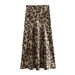 Aria Basics Aria Basics Cross-border Clothing Wholesale: Women's High-waisted Silk Satin Leopard Print Skirt, Wrinkle-resistant, European And_ecoleips.com