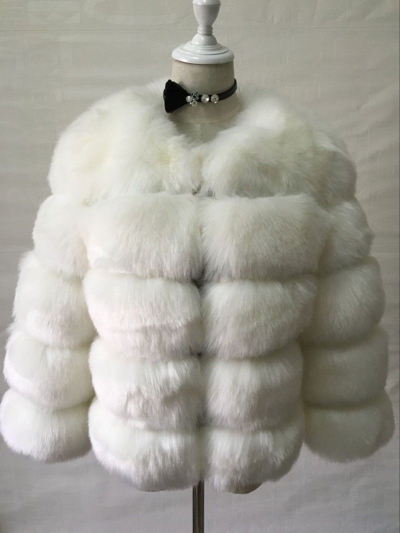 K Fur Coat With Fox Fur Imitation; Short Women's Coat With Long Sleeves No Accessories Made Of Artificial Fur._ecoleips.com