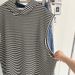 European American Style Striped Sleeveless Hooded Sweatshirt Women, Loose Versatile Spring And Autumn, Suitable For_ecoleips.com