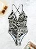 Retro Slim Fit Backless Crossover Bikini Solid Color Slimming Swimsuit For Women European American Style One-Piece Summer Swimwear_ecoleips.com