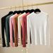 Cozy Retro Knit Sweater Women's Long Sleeve Round Neck Pullover Slim Fit Casual Top_ecoleips.com