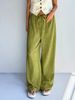 Women's High-Waisted Wide-Leg Trousers Retro American Loose Fit Floor-Length Pants with Irregular Pleats_ecoleips.com