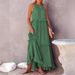 2025 Summer New European And American Style Vacation Ruffled Long Large Swing Flowy Beach Dress For Women_ecoleips.com