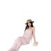 Pink Irregular Lace Camisole Cake Dress Women's Summer 2026 Loose Flowing Design Gentle Beachy Feel Unique Beautiful_ecoleips.com