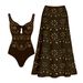 Women's Sexy High-End Swimsuit With Hollow Out Design One-Piece With Long Skirt Set_ecoleips.com