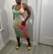 Women's Summer Fashion Tie Dye Print Mid-Length Sheet Dress Vest Style_ecoleips.com