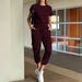 DiYun European American Casual Vacation Short-sleeve T-shirt Pants Two-piece Set Women's Clothing 2025 Autumn And Winter_ecoleips.com