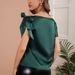 Women's Clothing Women's Solid Color Satin Imitation Silk Pullover Top Off-Shoulder Sleeveless Style Commuter Wear_ecoleips.com